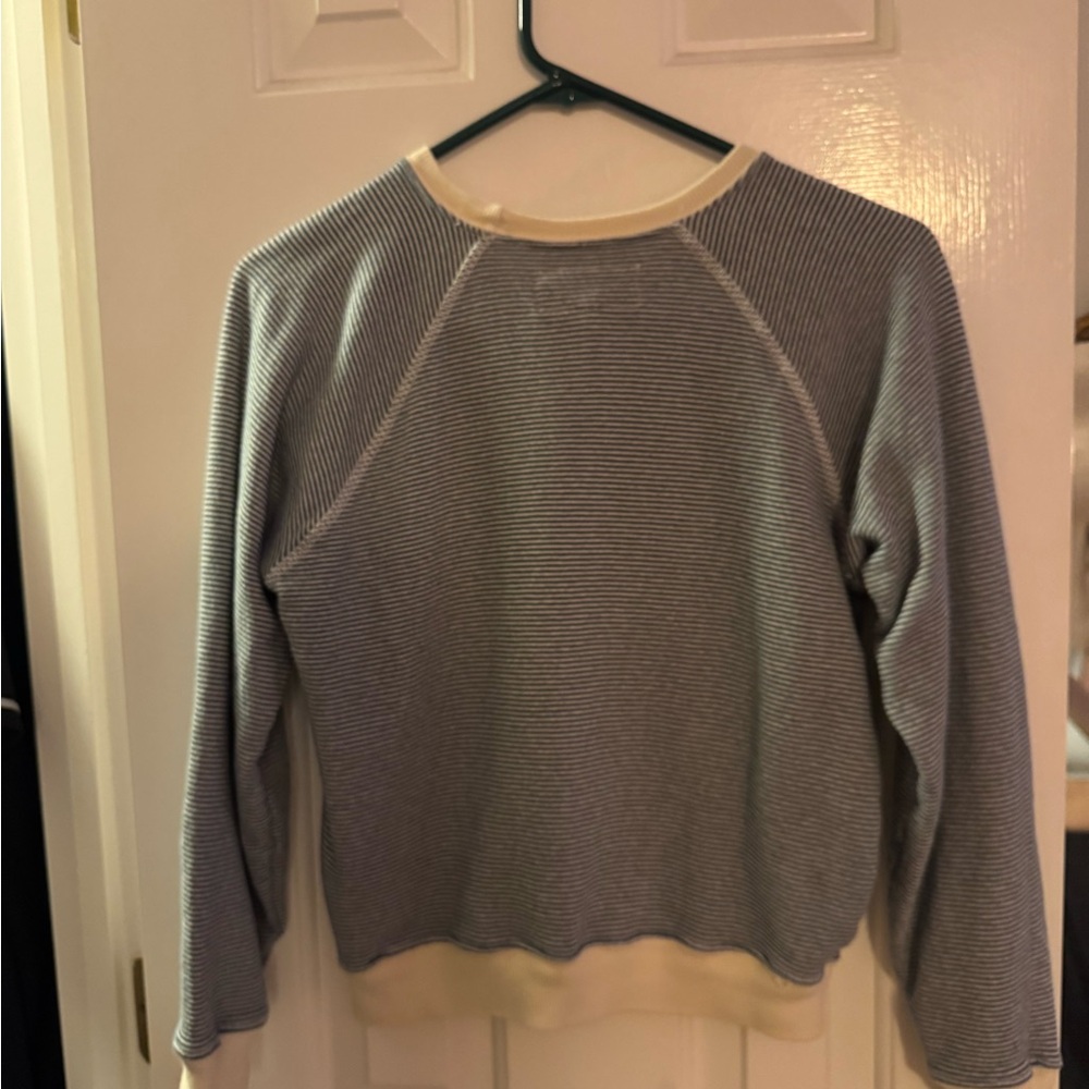 THE GREAT. Blue and Cream Striped Top - Picture 3 of 3
